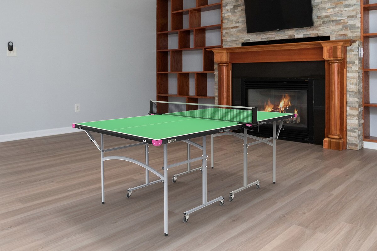 Butterfly Junior Rollaway Table: Green Table in Studio in Play Mode